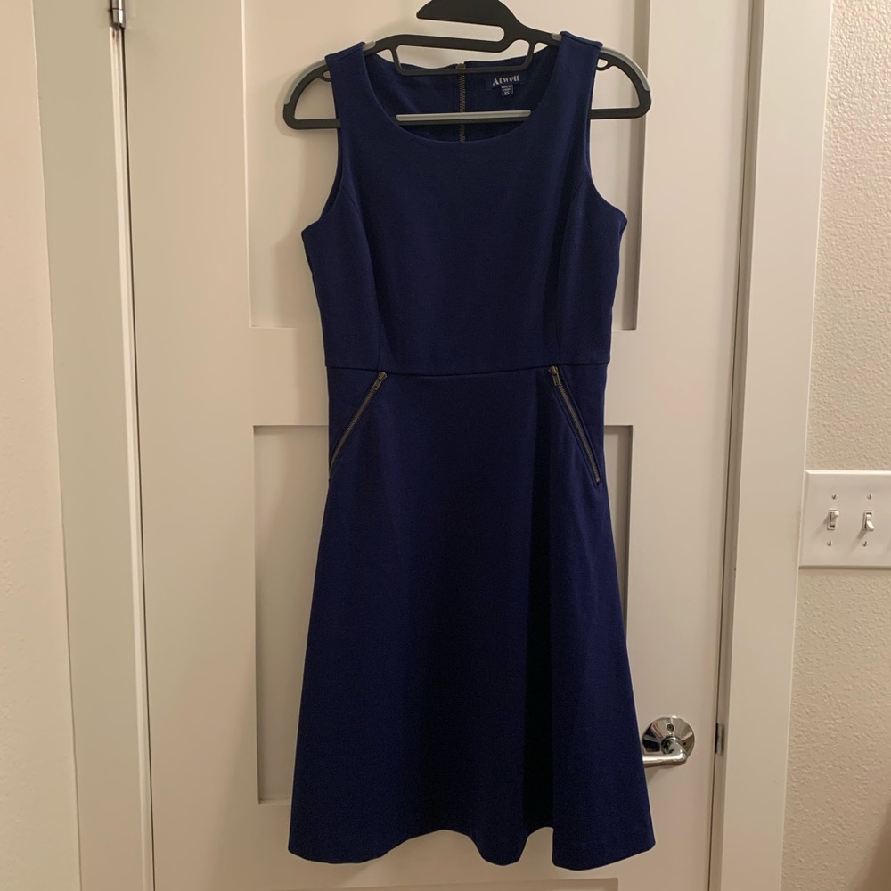 Navy blue Aline sleeveless dress